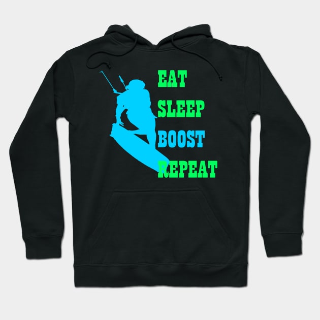 Kitesurfer Life Eat Sleep Boost Repeat Retro Style Hoodie by taiche